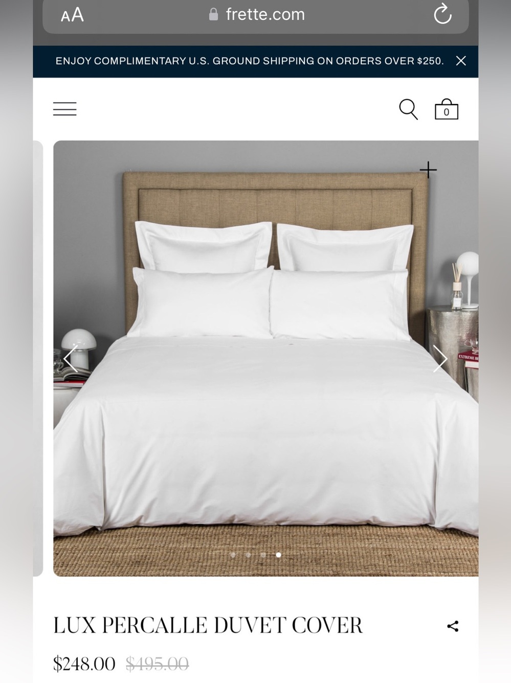 H by Frette King duvet cover and 2 standard 20*32 pillow shams